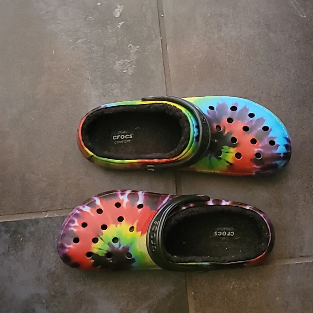 Crocs Classic Clogs Multi Color Tie Dye 11M/13W Unisex - Picture 2 of 6